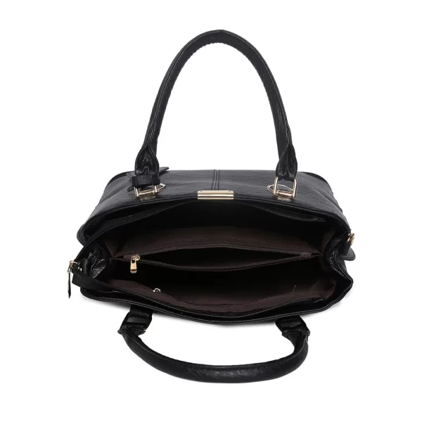 Women\'s Leather Handbag (Black) - Imagen 4