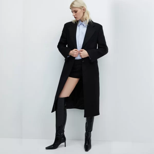 Black Croc-Effect Based Stiletto Boots - Imagen 3